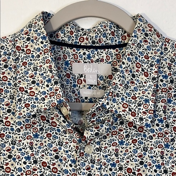 Boden | Floral print long sleeve Button Down shirt Men’s size L ditsy cotton - Picture 1 of 9